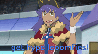a pixelated image of a cartoon character with the words get hype lepomfies