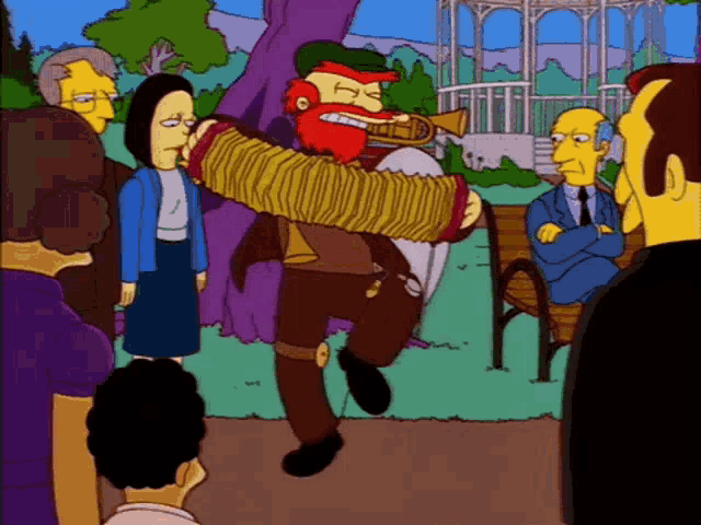 The Simpsons Groundskeeper Willie GIF - The Simpsons Groundskeeper Willie Dancing GIFs