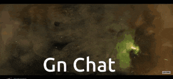 gn chat is written in white on a dark brown background