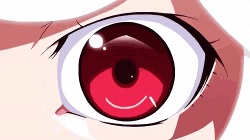 a close up of a person 's red eye