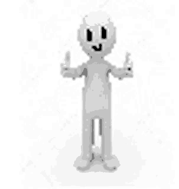 a white 3d man is giving a thumbs up sign .
