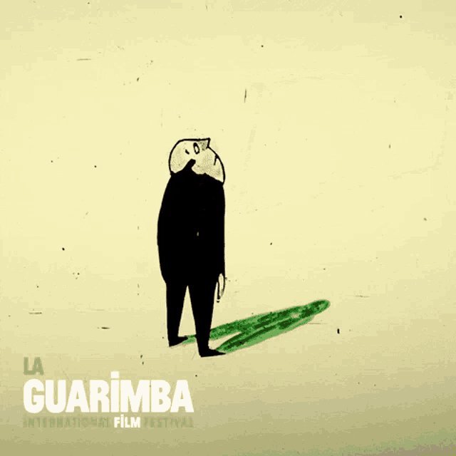 a drawing of a hand holding a small house with the words guarimba international film festival below it