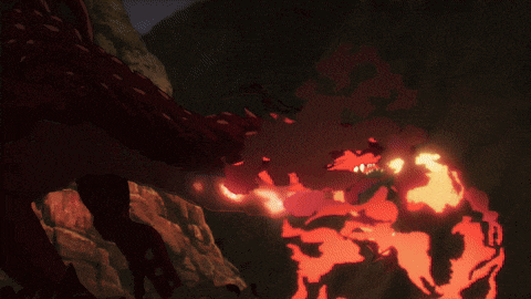 a cartoon drawing of a dragon with flames coming out of it 's mouth