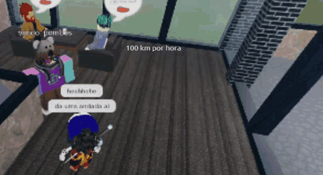 a screenshot of a video game with the words 100 km por hora at the top