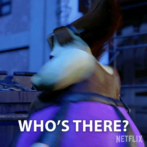 a cartoon character says " who 's there " in a netflix ad