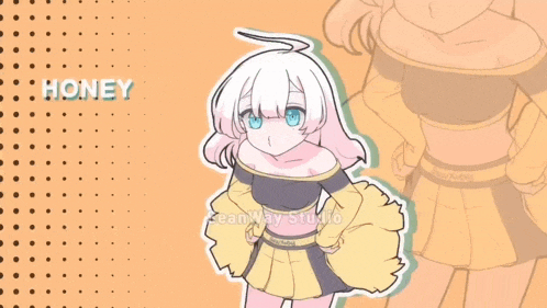 a drawing of a girl with the word honey written on it