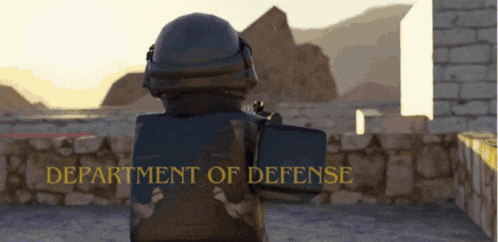a statue of a soldier with the department of defense written on the bottom