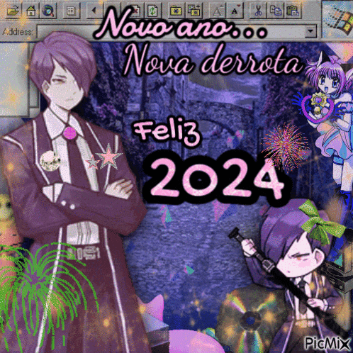 a picture of a man and a girl with the year 2024 written on it