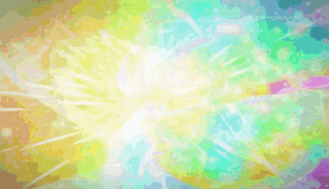 a colorful background with a white glowing object in the middle