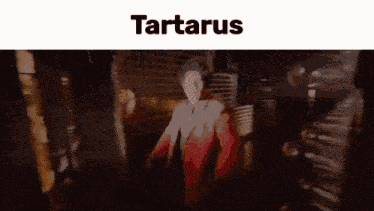 a blurred image of a man with the word tartarus on the top