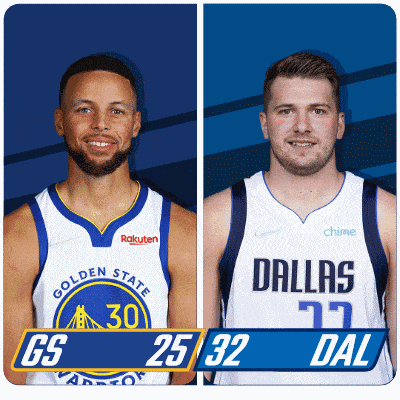 a golden state warriors player and a dallas mavericks player are shown