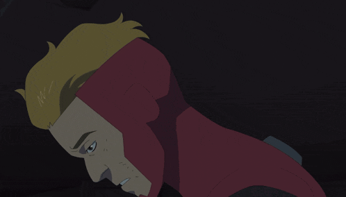 a cartoon drawing of a man with a sad expression on his face