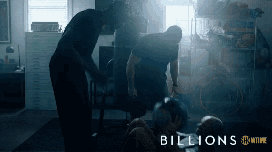 a showtime ad for billions shows a man doing exercises
