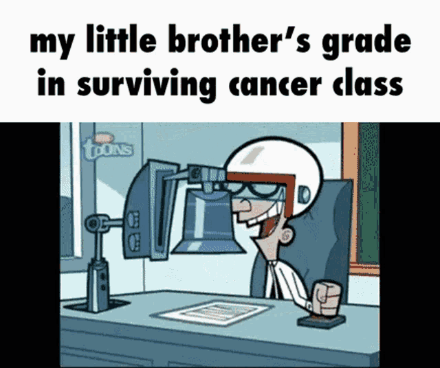 a little brother 's grade in surviving cancer class is displayed