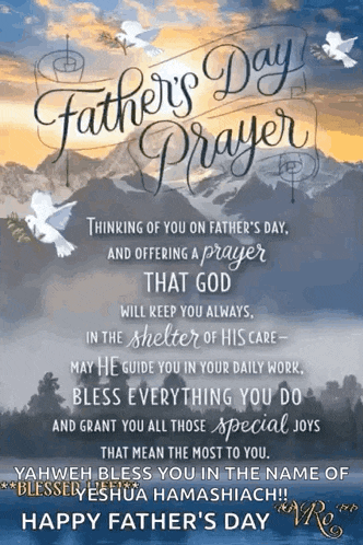 a father 's day greeting card with a prayer