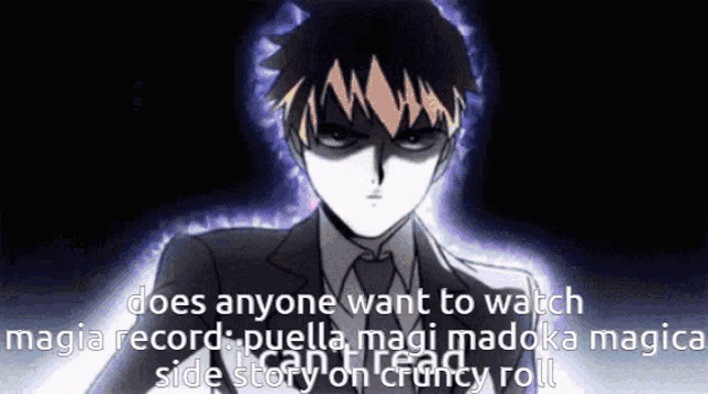 a man in a suit and tie says does anyone want to watch magia record