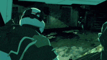 a cartoon drawing of a man in a helmet with the letter n on his back