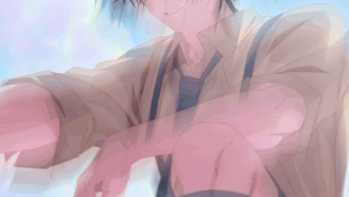 a blurry picture of a man 's face with a blue background .