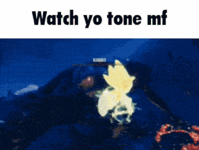 a blue background with the words watch yo tone mf on the top