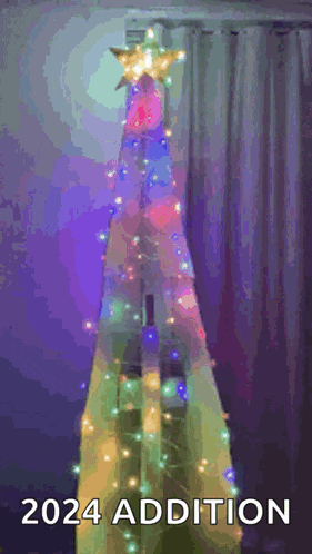 a christmas tree with a star on top of it and the words 2024 addition below it
