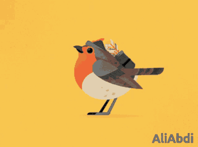 a bird with the name aliabdi on the bottom of it