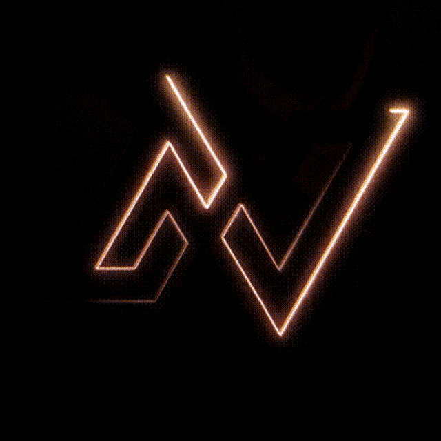 the letter g is glowing in the dark against a black background .