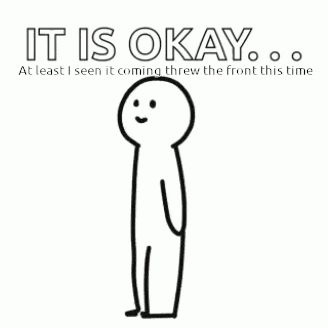 a drawing of a man with an arrow through his chest and the words it is okay .
