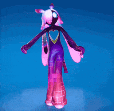 a cartoon character with a heart in her chest is dancing