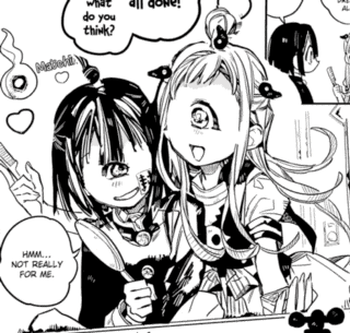 a black and white drawing of two girls with a speech bubble that says " what do you think "