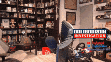 a room filled with lots of toys and a sign that says dalibourdin investigation