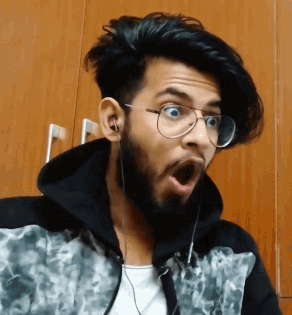 a man with a surprised look on his face