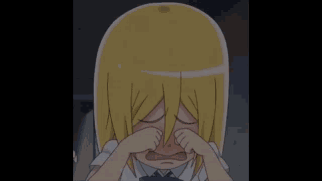 a little girl is crying with the words ymir written below her