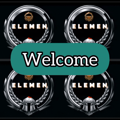 four emblems with the word " welcome " on it