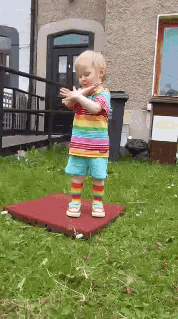 Rainbow Toddler GIF - Rainbow Toddler Dance GIFs