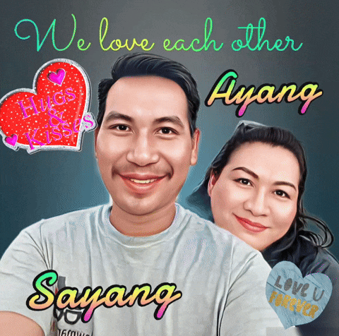 a picture of a man and woman with the words " we love each other "