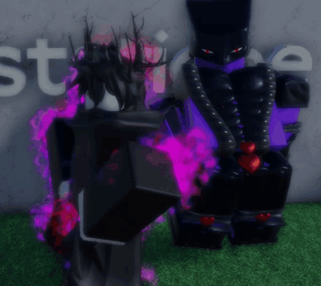 a cartoon character is standing in front of a wall with the word strike on it
