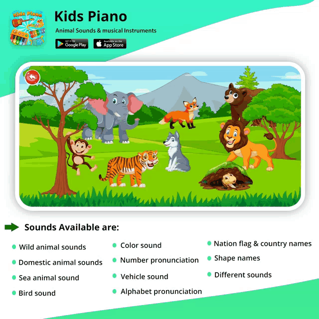 a screenshot of a kids piano app