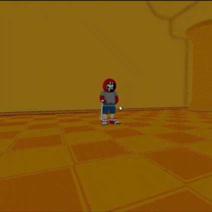 a cartoon character is holding a sword and a helmet