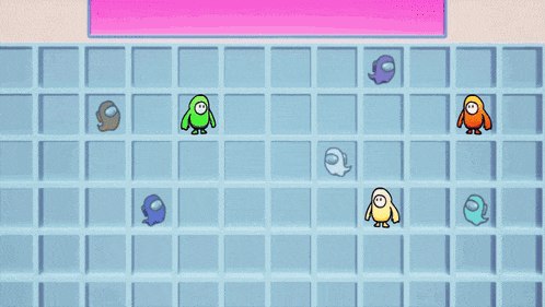 among us is a video game that has a lot of cartoon characters