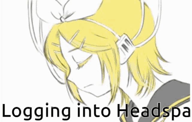 a cartoon of a hand pressing a key on a keyboard with the words logging into headspa below it