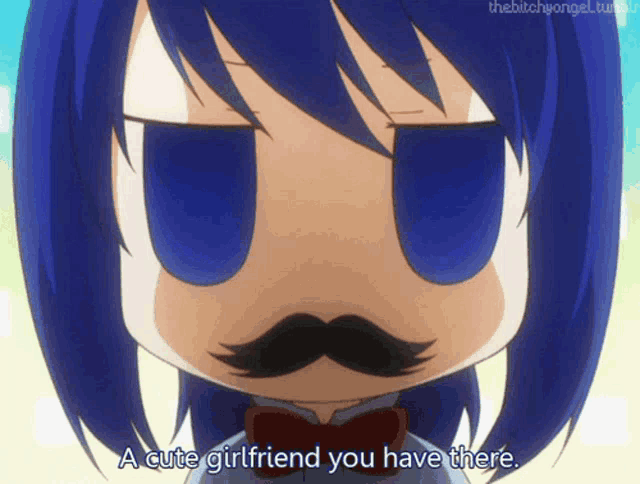 a cute girlfriend you have there is written on a cartoon character