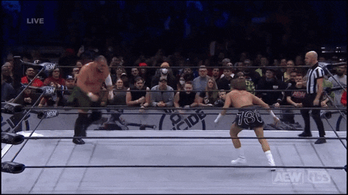 a wrestling match is being shown live on aew kids