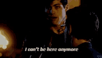 a man says i can 't be here anymore while standing next to another man