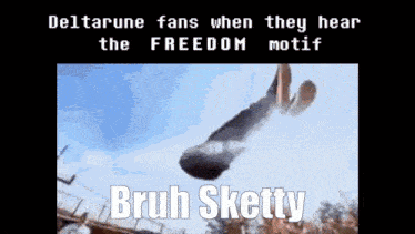 a video of a person doing a trick with the words bruh sketty below it