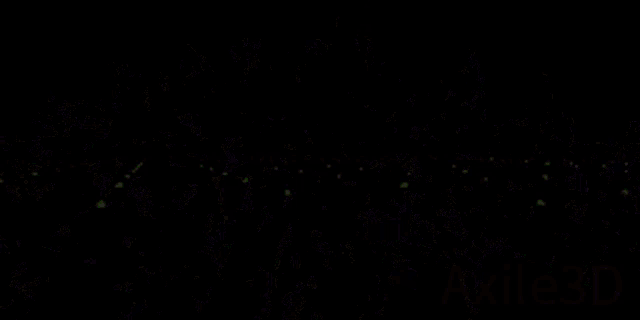 a black background with green and white lines