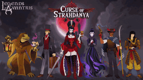 a group of people are standing in front of a curse of strahdanya sign
