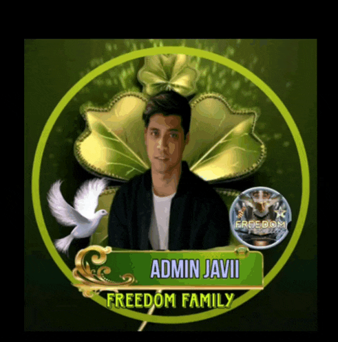 a picture of a man with the name admin javii on the bottom