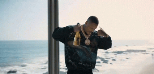 Holding Champagne Yg GIF - Holding Champagne Yg Perfect Timing GIFs