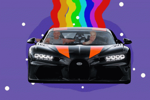 Rainbow Car GIF - Rainbow Car Stars GIFs