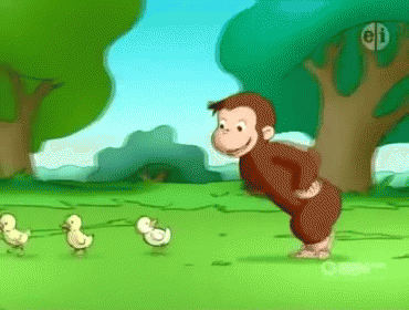 Curious George: Quack, Quack, Quack. GIF - Curious George Ducks Monkey GIFs